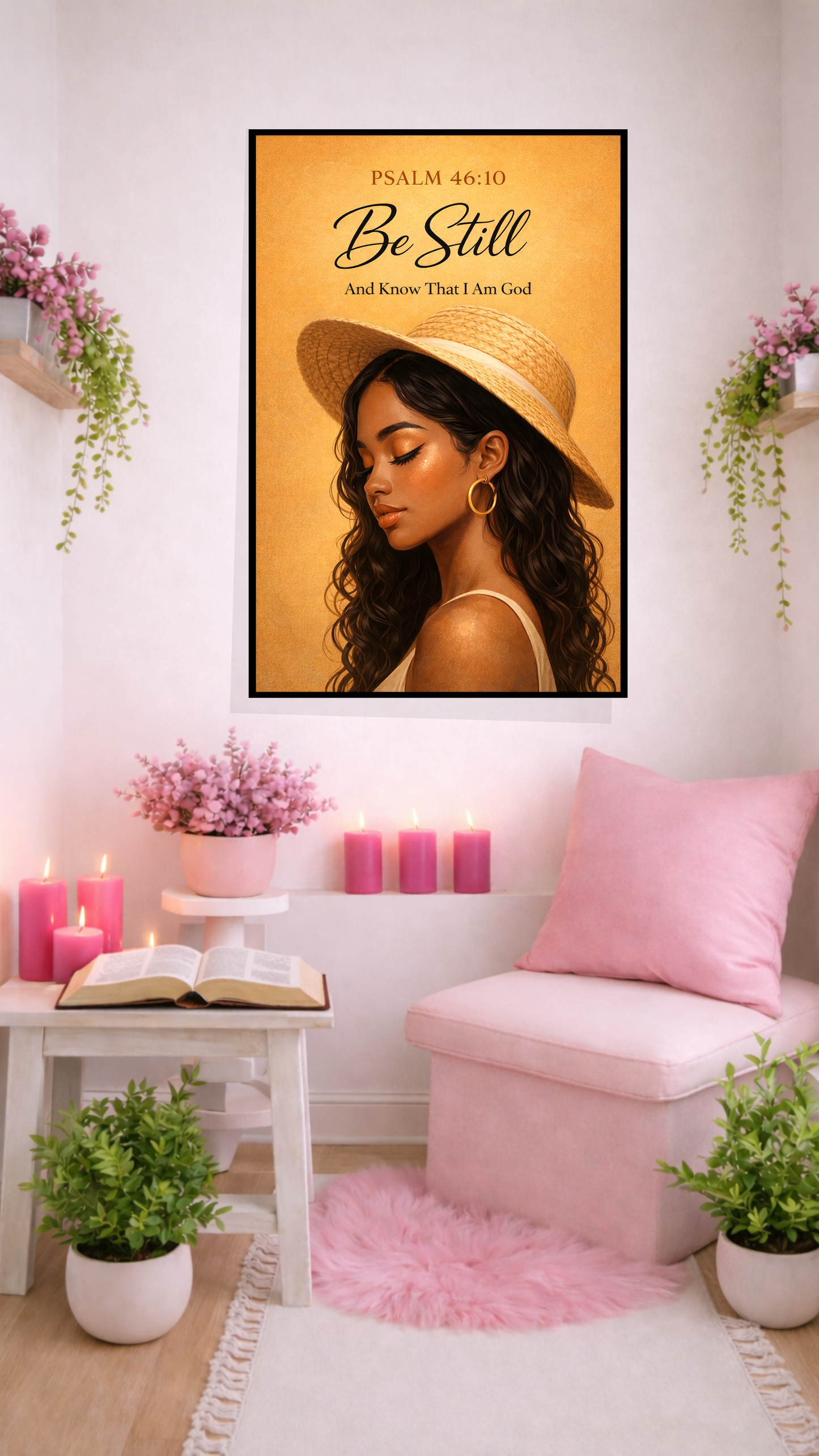 Psalm 46:10 “Be Still and Know That I Am God” Scripture Wdall Art - Home Decor