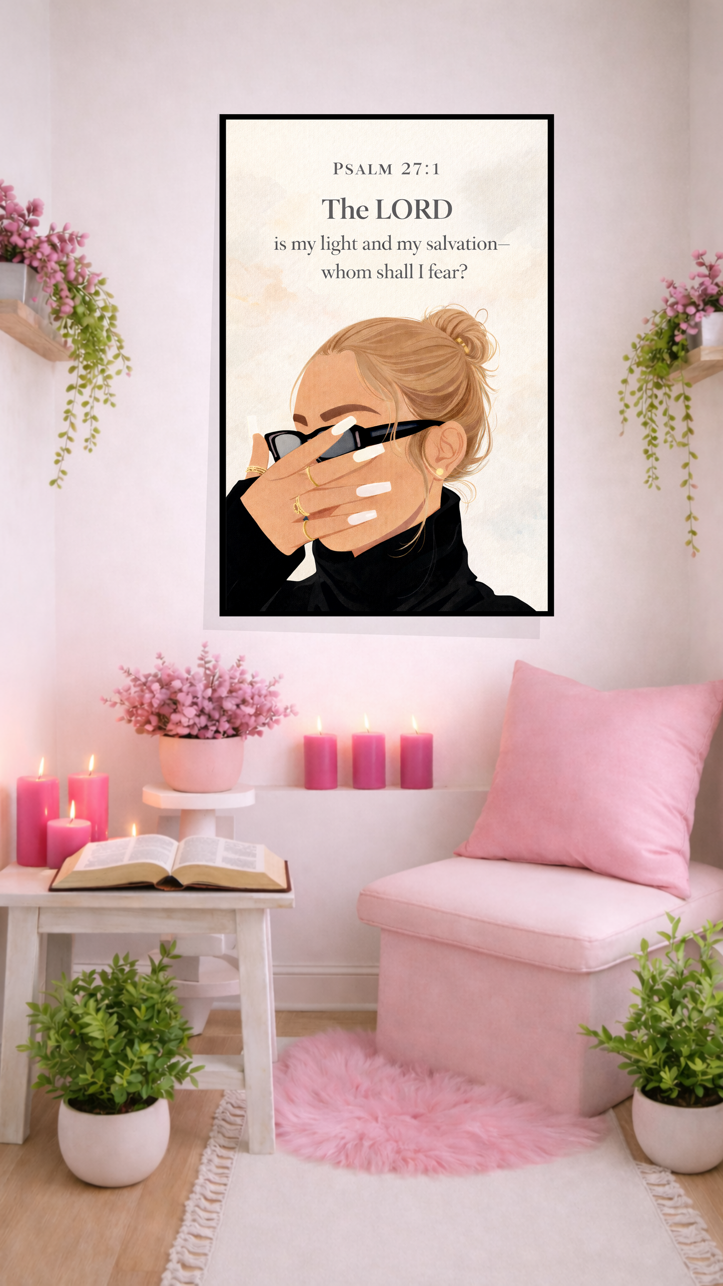 Psalm 27:1 “The Lord Is My Light and My Salvation—Whom Shall I Fear?”  Wall Art Deco