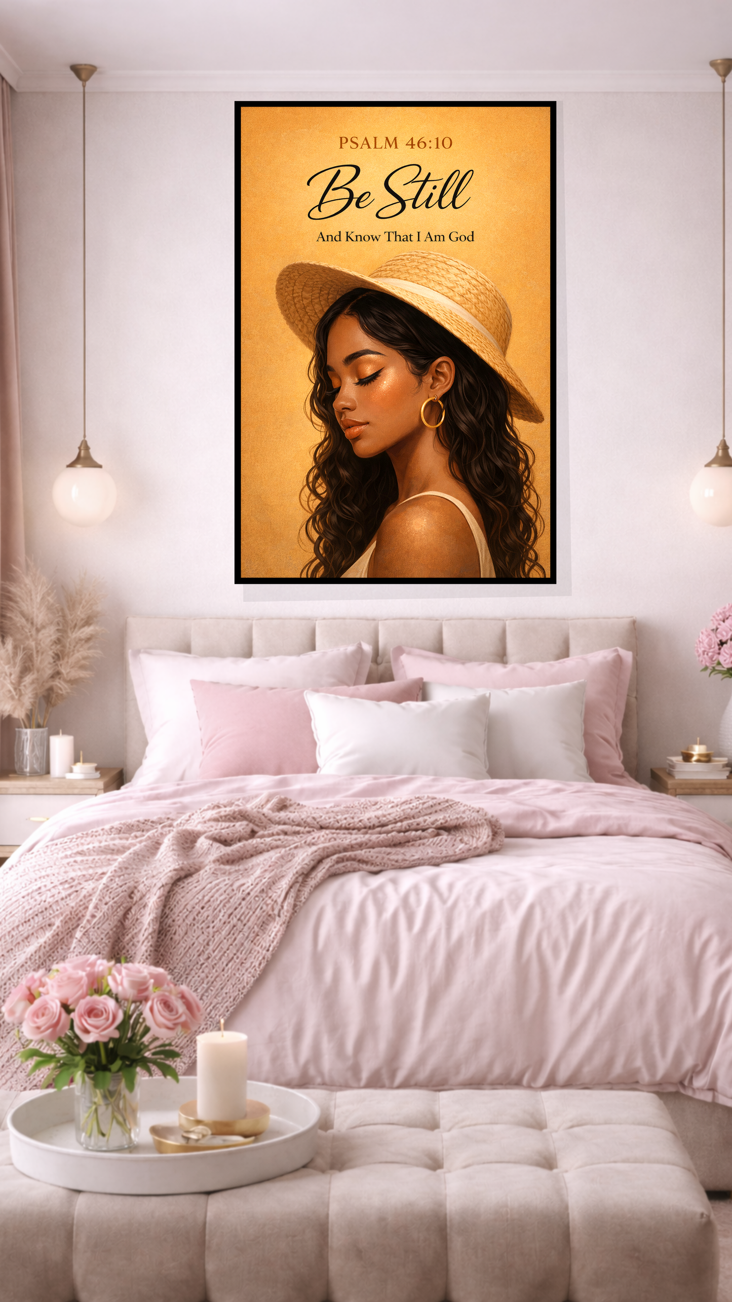 Psalm 46:10 “Be Still and Know That I Am God” Scripture Wdall Art - Home Decor