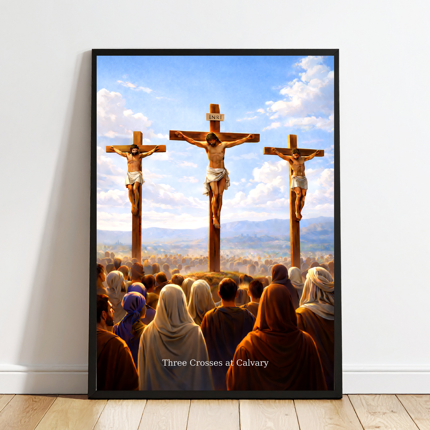 Three Crosses on Calvary – Christian Crucifixion Wall Art & Easter Print