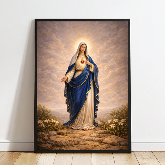 Virgin Mary Watercolor Wall Art – Christian Spiritual Home Decor