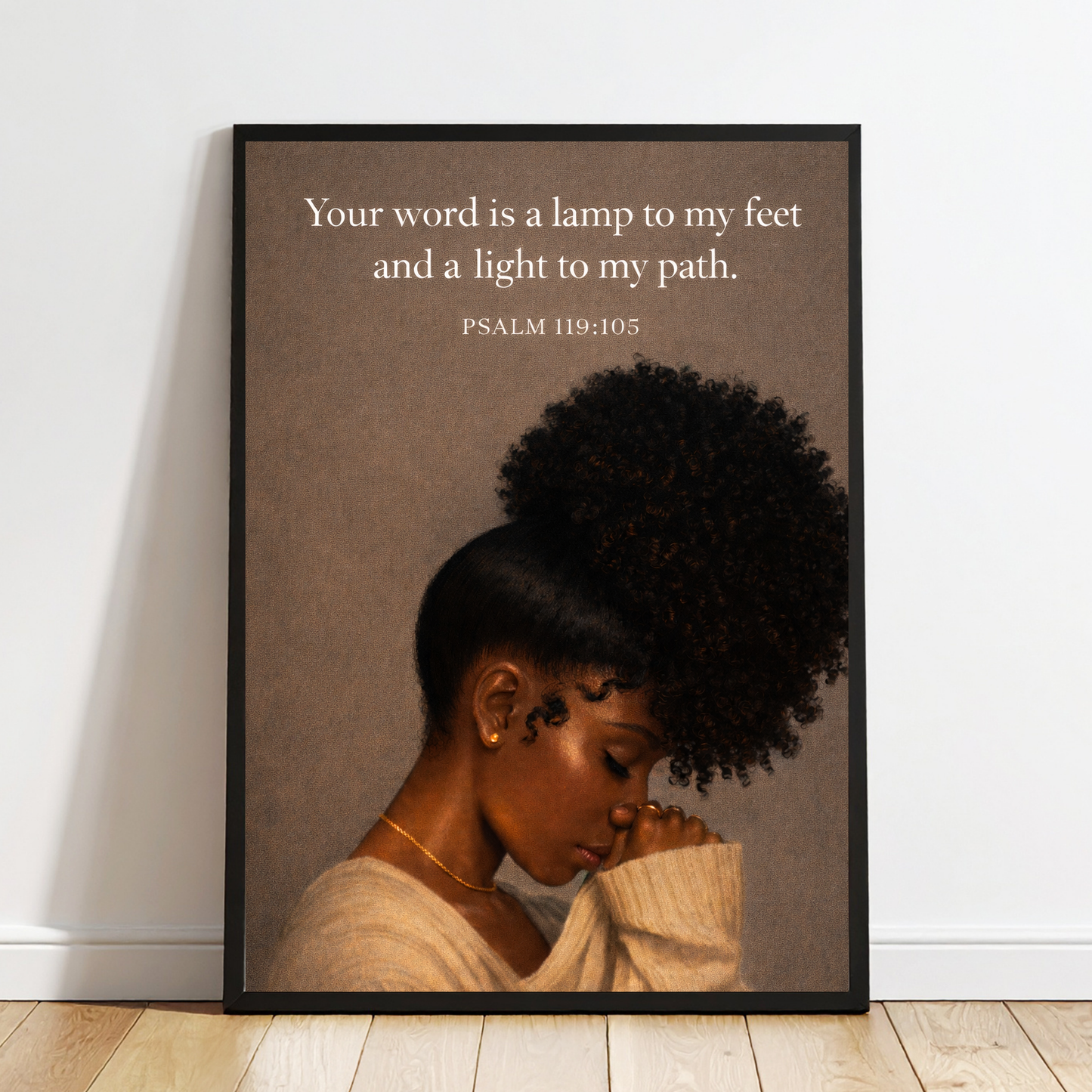 Psalm 119:105 “Your Word Is a Lamp to My Feet” Bible Verse Wall Art – Christian Home Decor