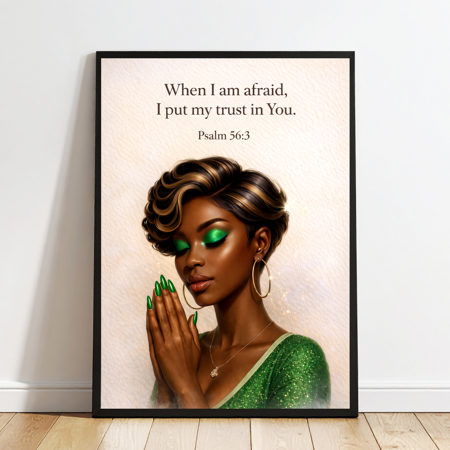 Psalm 56:3 “When I Am Afraid, I Put My Trust in You” Scripture Wall Art