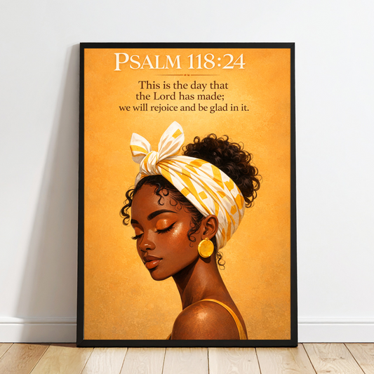 Psalm 118:24 "This Is the Day That the Lord Has Made” Bible Verse Wall Art - Home Deco