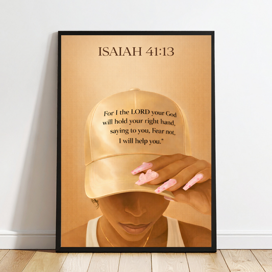 Isaiah 41:13 “For I the Lord Your God Will Hold Your Right Hand” – Christian Printable Scripture Wall Art