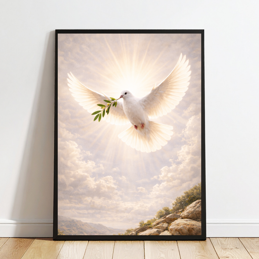 Christian Dove Wall Art – Holy Spirit Minimalist Watercolor Print