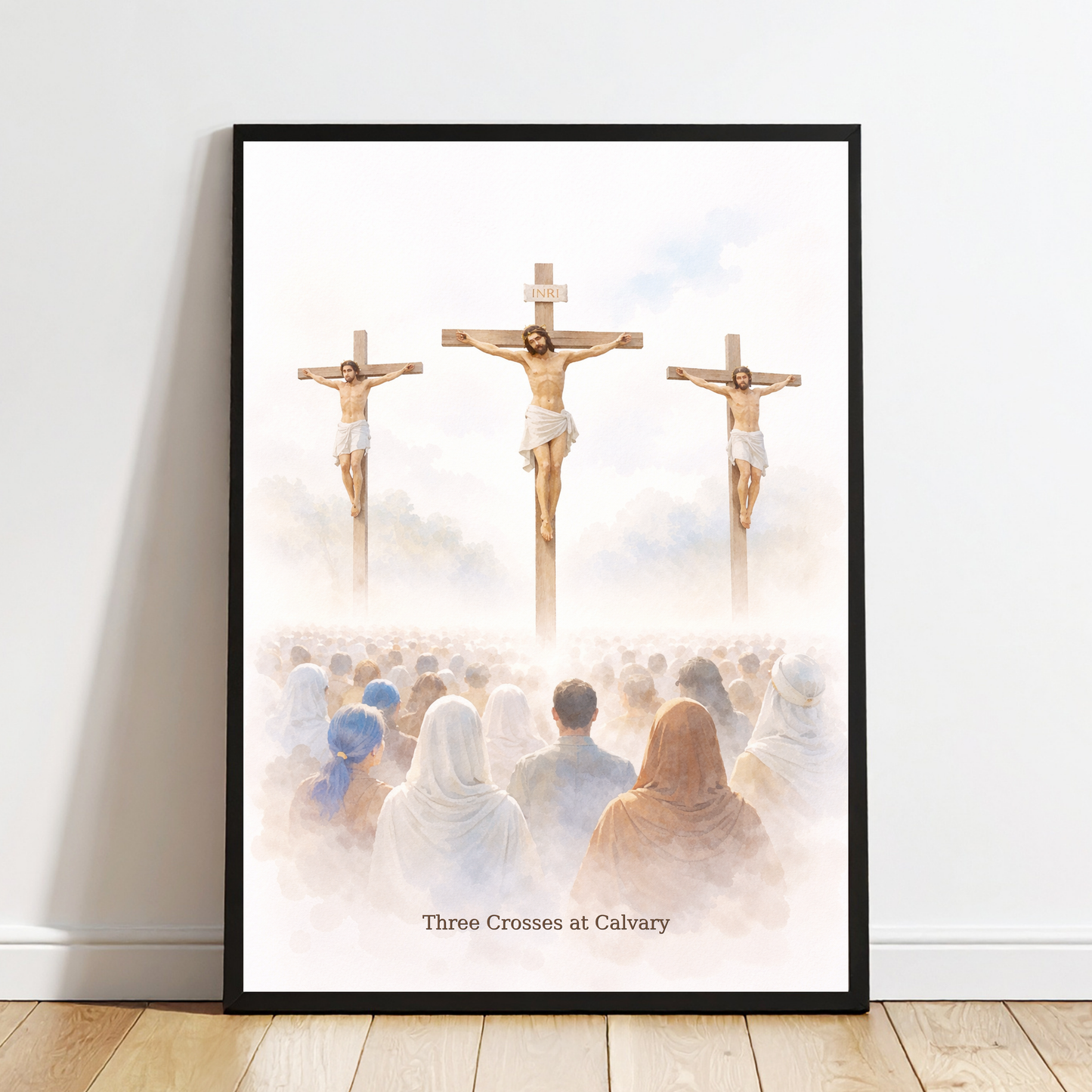 Three Crosses on Calvary – Christian Crucifixion Wall Art & Easter Print