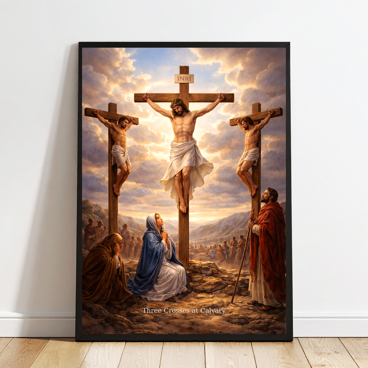 Three Crosses on Calvary – Christian Crucifixion Wall Art & Easter Print