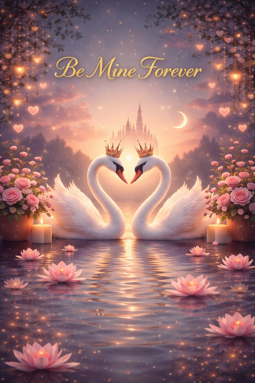 Be Mine Forever Swan Love Wall Art – Valentine’s Day Decor & Gift | Digital Download