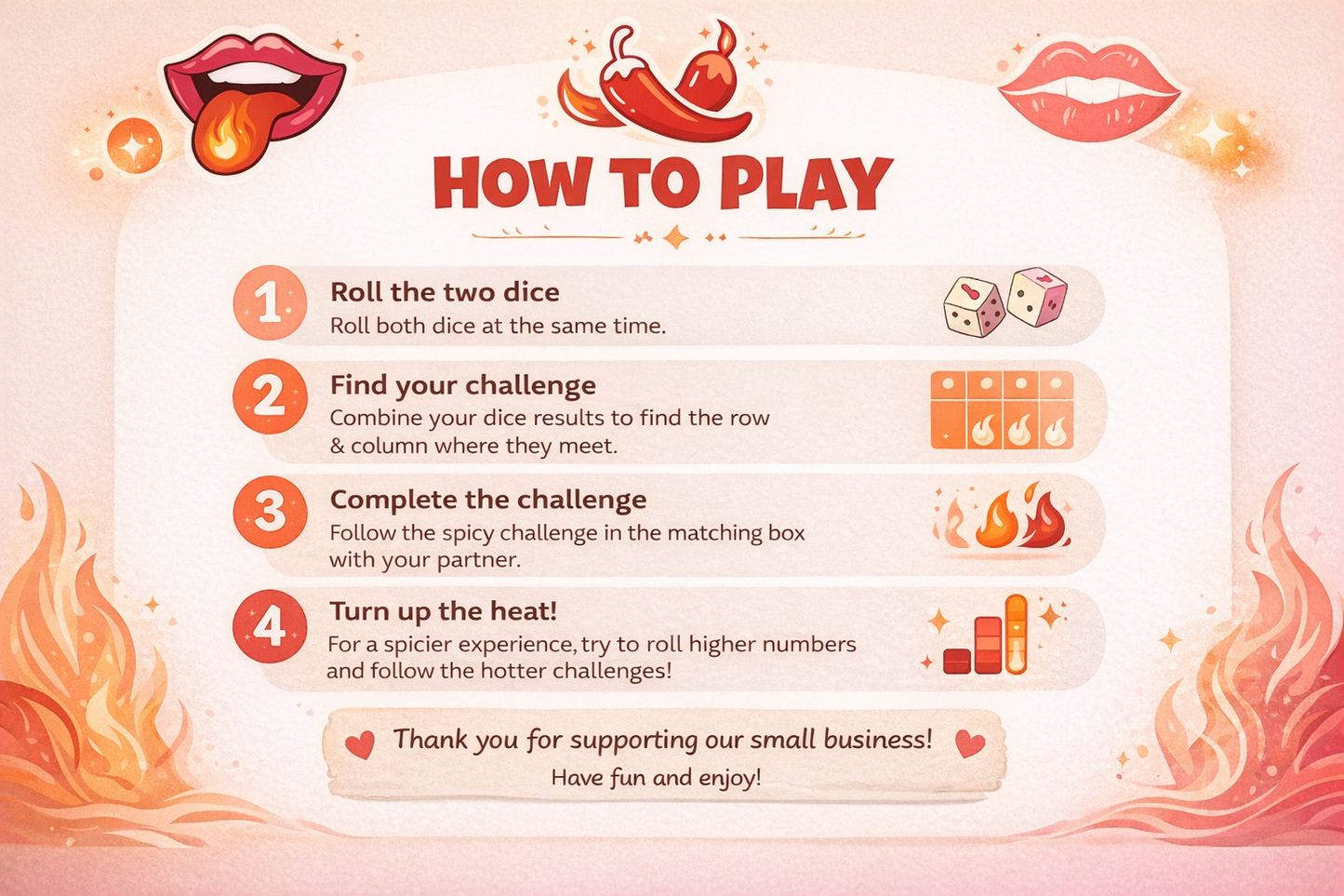 Spicy Dice – Couples Foreplay Game for Fun & Intimacy | Digital Download