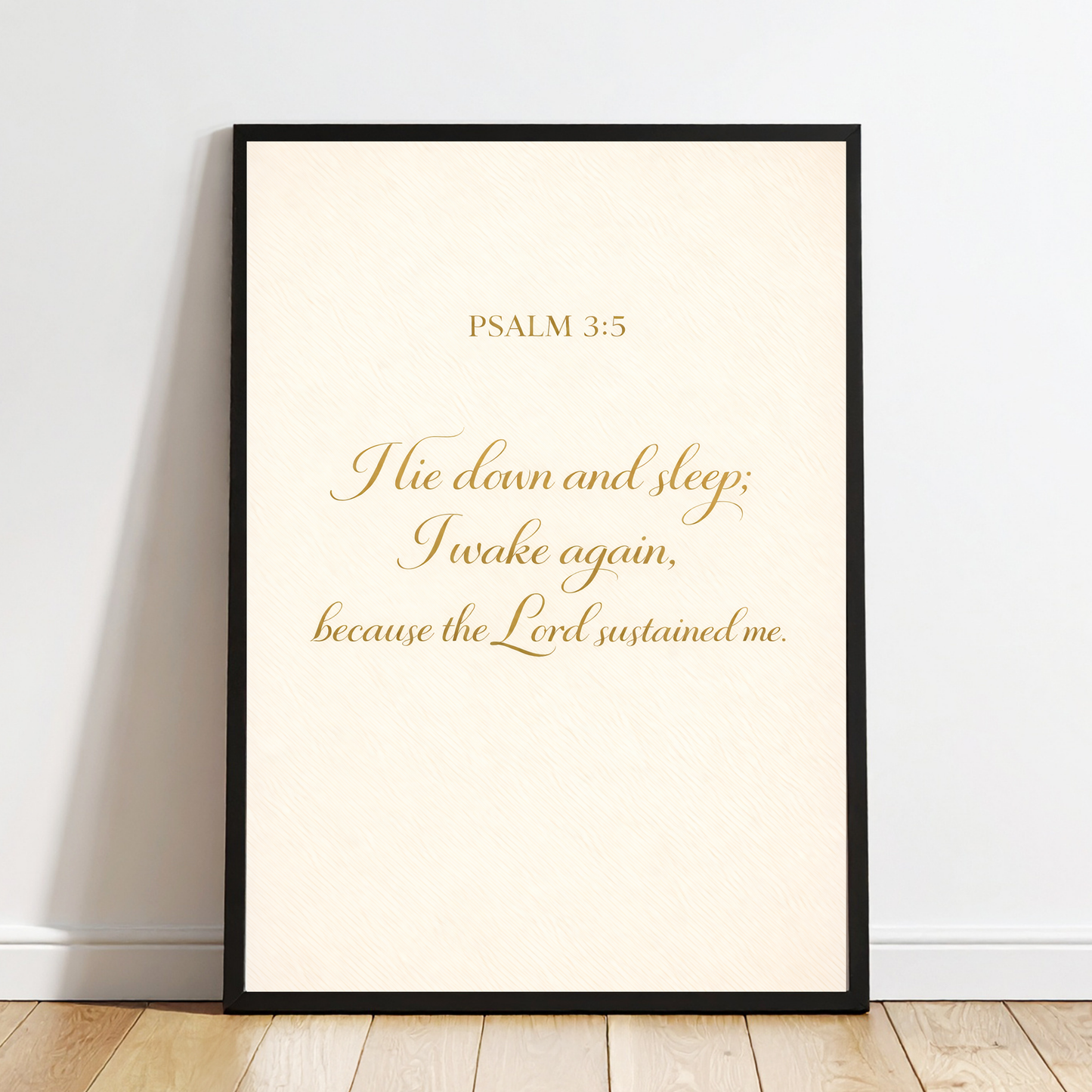 Psalm 3:5 “I Lie Down and Sleep; I Wake Again” Bible Verse Wall Art