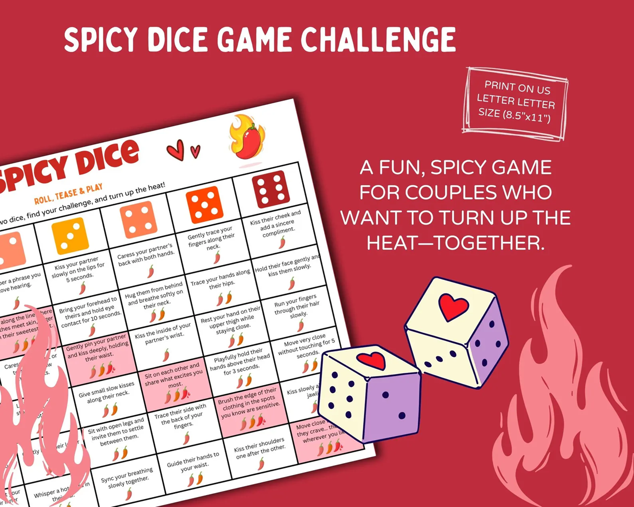 Spicy Dice – Couples Foreplay Game for Fun & Intimacy | Digital Download