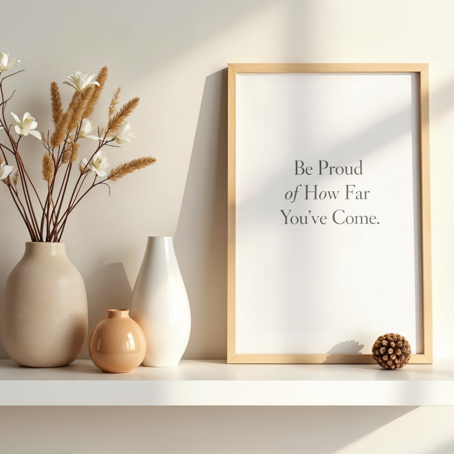 Be Proud of How Far You’ve Come – Motivational Quote Wall Art