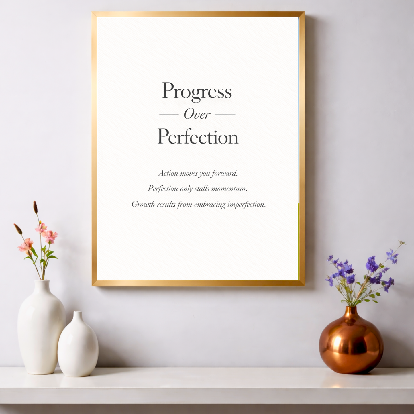 Progress Over Perfection – Motivational Quote Wall Art