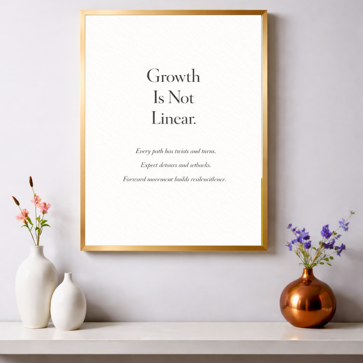Growth Is Not Linear – Mental Health Quote & Motivational Print