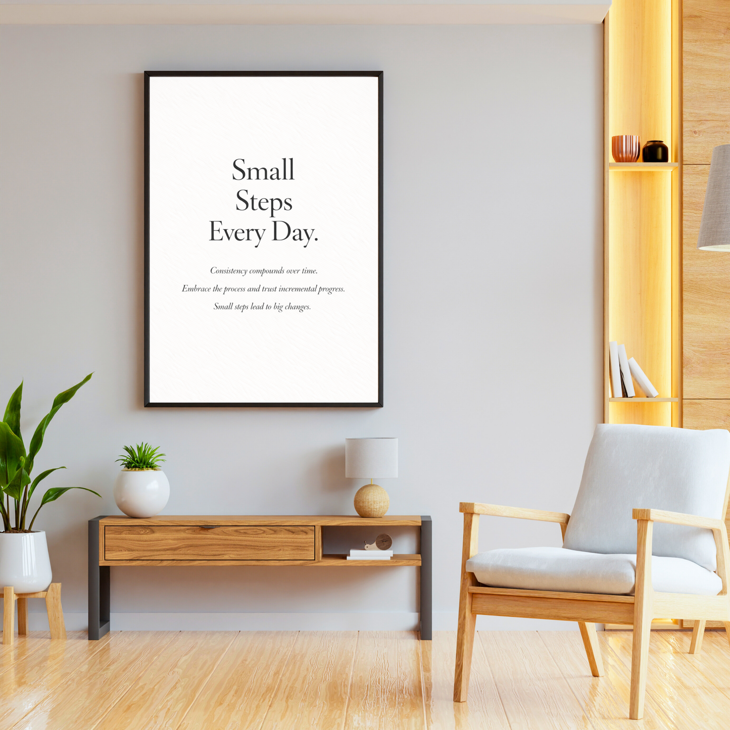 Small Steps Every Day – Motivational Quote Wall Deco