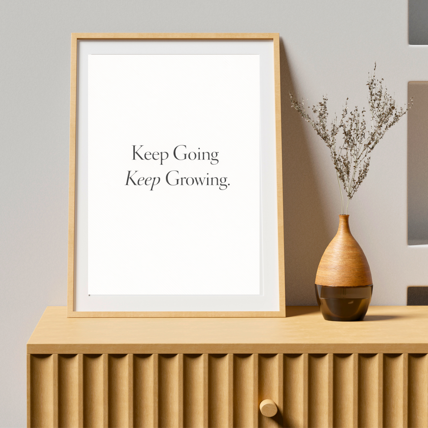 Keep Going Keep Growing – Motivational Quote & Self-Growth Wall Art